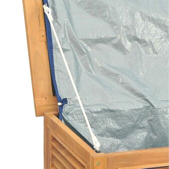 Tuinbox met zak 200x50x55 cm massief teakhout
