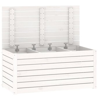 Tuinbox 101x50,5x46,5 cm massief grenenhout wit