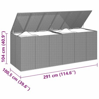 Tuinbox 291x100,5x104 cm polyetheen rattan grijs