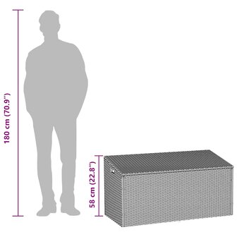 Tuinbox 110x50x58 cm poly rattan zwart