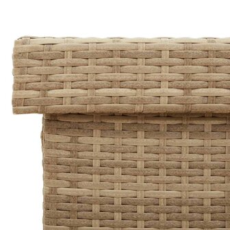 Tuinbox met wielen 110x55x73 cm poly rattan gemengd beige