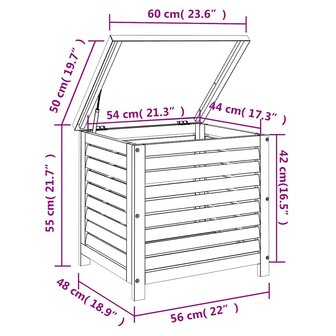 Tuinbox 60x50x55 cm massief eucalyptushout