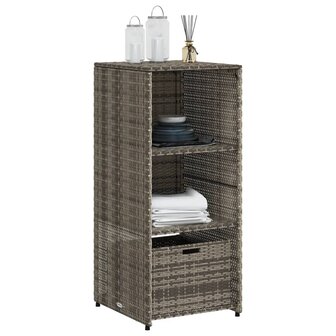 Tuinkast 50x55x115 cm poly rattan grijs