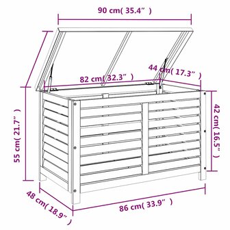 Tuinbox 90x48x55 cm massief eucalyptushout