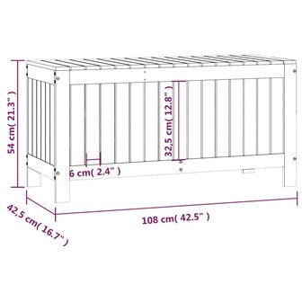 Tuinbox 108x42,5x54 cm massief grenenhout wit
