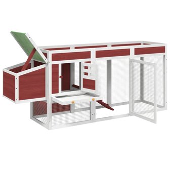 Kippenhok 204x50x84 cm massief grenenhout mokkakleurig