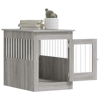Hondenbench 55 x 80 x 68 cm bewerkt hout grijs sonoma