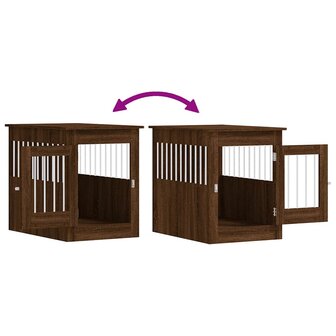 Hondenbench 55 x 80 x 68 cm bewerkt hout bruin eikenkleur