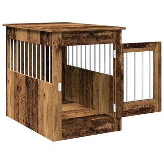 Hondenbench 55x80x68 cm bewerkt hout oud houtkleurig