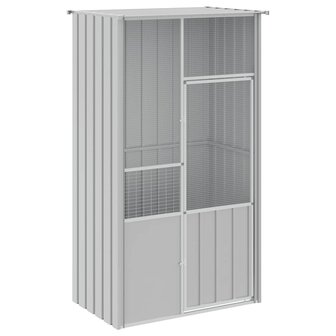 Vogelkooi 115x78x200 cm gegalvaniseerd staal grijs