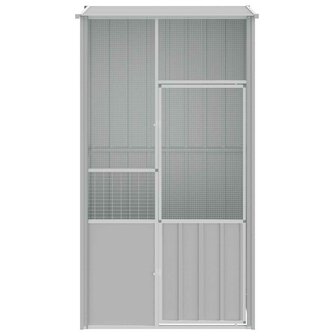 Vogelkooi 115x78x200 cm gegalvaniseerd staal grijs