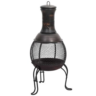 Tuinkachel met pook 39x39x90 cm staal