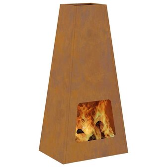 Vuurkorf Bruin 50 x 35 x 100 cm Cortenstaal