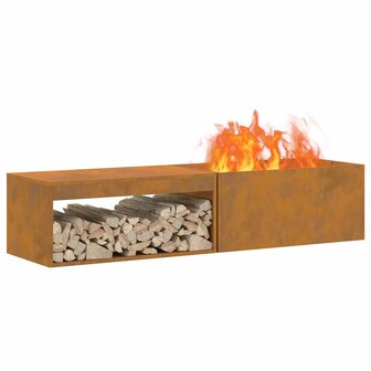 Vuurkorf Bruin 160 x 45 x 35 cm Cortenstaal