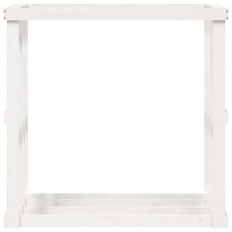 Houtblokhouder 108x52x106 cm massief grenenhout wit