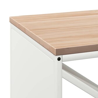 Brandhoutrek met houten blad 100,5x35,5x40 cm wit