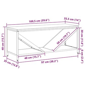 Brandhoutrek met houten blad 100,5x35,5x40 cm wit