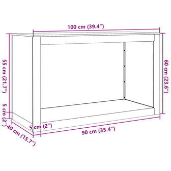 Haardhoutrek 100x40x60 cm gegalvaniseerd staal