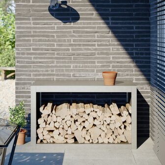 Haardhoutrek 100x40x60 cm roestvrij staal