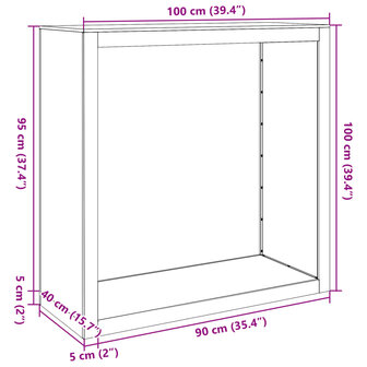 Haardhoutrek 100x40x100 cm staal antracietkleurig