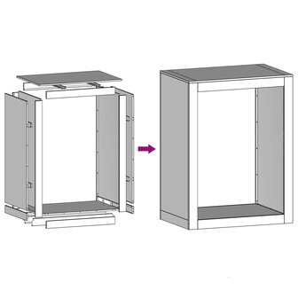 Haardhoutrek 60x40x80 cm gegalvaniseerd staal