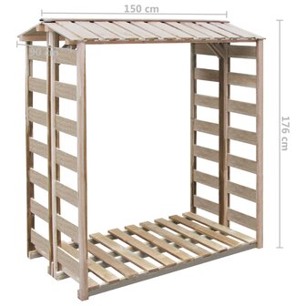 Haardhoutopslag 150x90x176 cm ge&iuml;mpregneerd grenenhout
