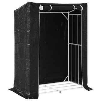 Haardhoutrek met regenhoes 150x80x200 cm gegalvaniseerd staal