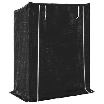 Haardhoutrek met regenhoes 150x80x200 cm gegalvaniseerd staal