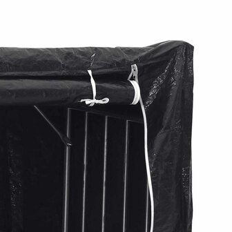 Haardhoutrek met regenhoes 150x80x200 cm gegalvaniseerd staal