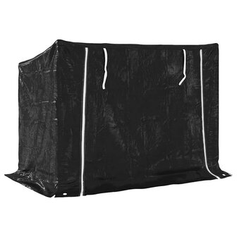 Haardhoutrek met regenhoes 151x80,5x110,5 cm staal