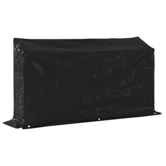 Haardhoutrek met regenhoes 200,5x41x110,5 cm staal