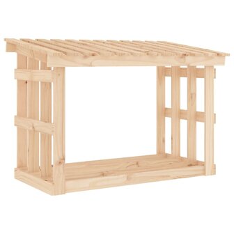 Haardhoutrek 108x64,5x77 cm massief grenenhout wit