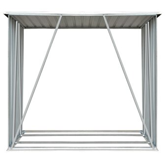 Haardhoutschuur 163x83x154 cm gegalvaniseerd staal groen