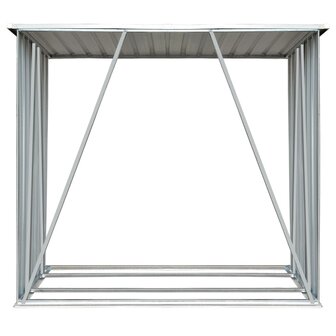 Haardhoutschuur 163x83x154 cm gegalvaniseerd staal bruin