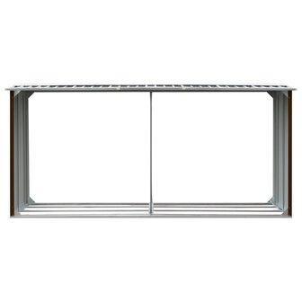 Haardhoutschuur 330x92x153 cm gegalvaniseerd staal bruin