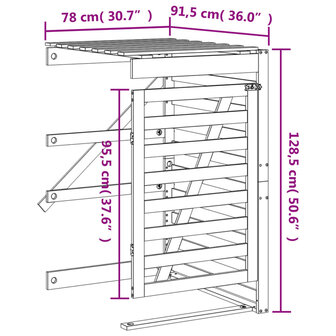 Containerberging verlengstuk massief grenenhout wit