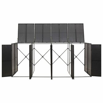 Containerberging viervoudig 274x80x117 cm poly rattan zwart