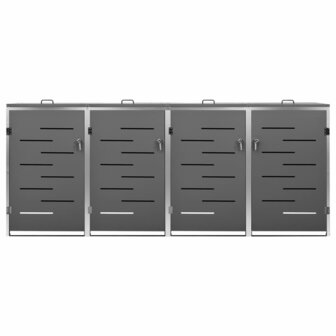 Containerberging vierdubbel 276,5x77,5x112,5 cm roestvrij staal