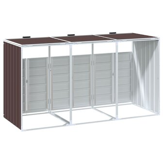 Containerberging voor 3 containers 216x81x115 cm staal bruin