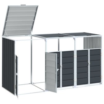 Containerberging voor 3 containers 216x81x115cm staal antraciet