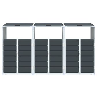Containerberging voor 3 containers 216x81x115cm staal antraciet