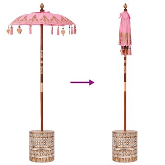 Parasol met Basis 250 cm Katoen, Hout