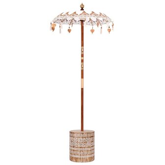Balinese Parasol 260 Cr&egrave;me 95-100 cm Katoen en massief hout