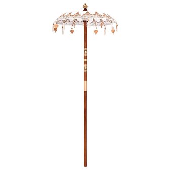 Balinese Parasol 260 Cr&egrave;me 95-100 cm Katoen en massief hout