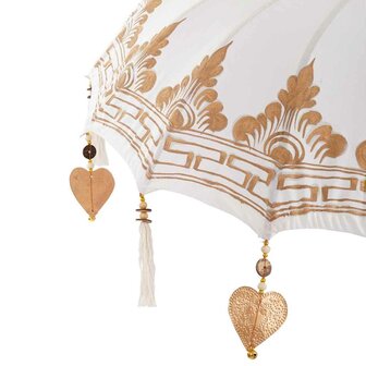 Balinese Parasol 260 Cr&egrave;me 95-100 cm Katoen en massief hout