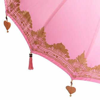 Balinese Parasol Roze 180-190 cm Katoen, massief hout