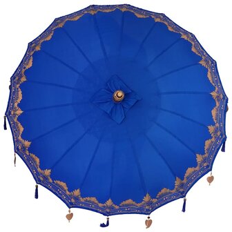 Balinese Parasol Blauw 180-190 cm Katoen, massief hout
