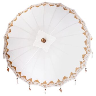 Balinese Parasol Cr&egrave;me 180-190 cm Katoen, massief hout