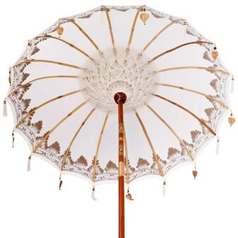 Balinese Parasol Cr&egrave;me 180-190 cm Katoen, massief hout