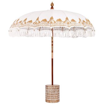 Balinese Parasol 260 Cr&egrave;me 210-220 cm Katoen en massief hout